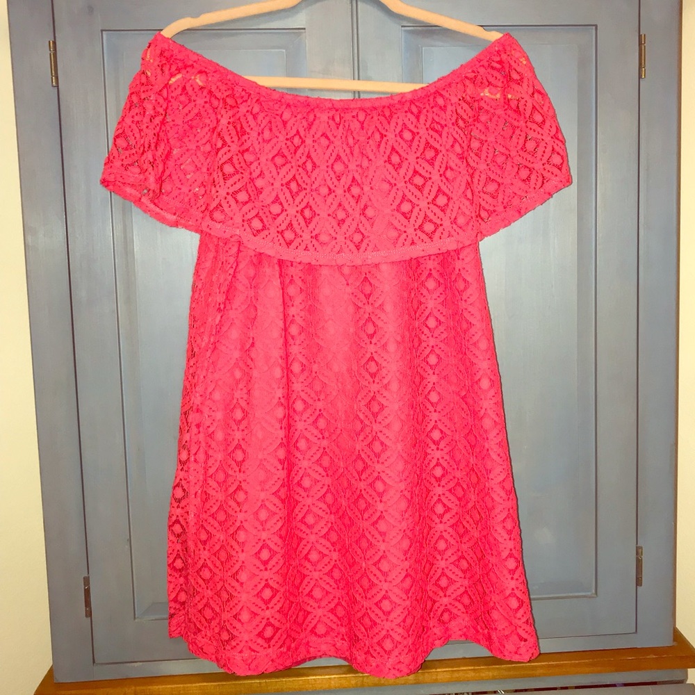 Off Shoulder Lace Mini Dress